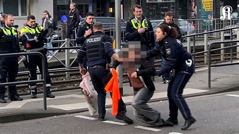 Polizei verhindert Klimakleber Protest auf Aachener Straße YouTube