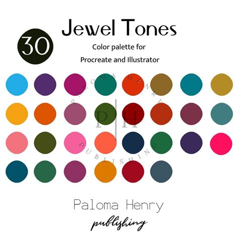 Procreate Color Palette Jewel Tones Color Palette Digital Art Color Swatches Digital Download Etsy