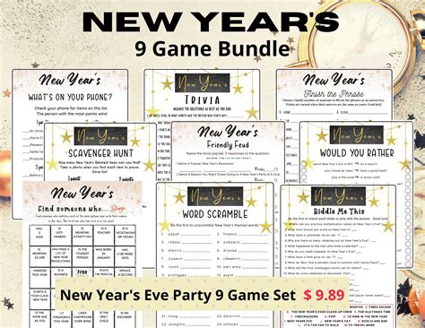 New Years Riddle Me This Game New Years Printable Game Etsy