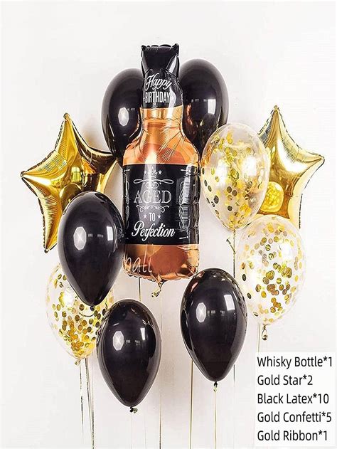 19 Pcs Whisky Balloons Kit Man Birthday Party Balloon For Aged Party