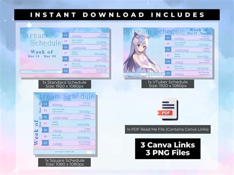 Sky Vtuber Schedule Template Pastel Vtuber Twitch Stream Asset Cloud