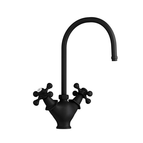 Queens 2 Lever Black Mono Sink Mixer Swivel Spout Jaquar Uae