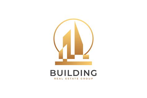 Luxury Real Estate Logo Design Gold Architecture Building And