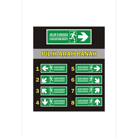 Jual Safety Sign Jalur Arah Evakuasi Evacuation Route Plus Acrillic Di