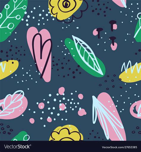 Abstract Seamless Background With Colorful Doodles