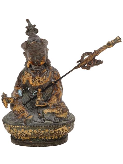 At Auction ANTIQUE GILT BRONZE GURU PADMASAMBHAVA BUDDHA STATUE