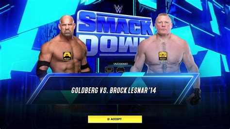 Wwe 2k23 Goldberg Vs Brock Lesnar14 Youtube