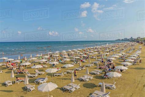 Finikoudes Beach In Larnaca Cyprus Mediterranean Europe Stock