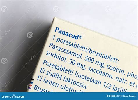 Panacod - Paracetamol and Codeine in One Pill Editorial Stock Image - Image of illness, closeup ...