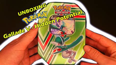 Unboxing Pokemon Tin Box Gallade V Hidden Potential YouTube