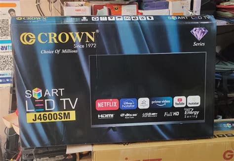 Black Crown Smart Glass LED TV Metallic Gray Finish Screen Size 32