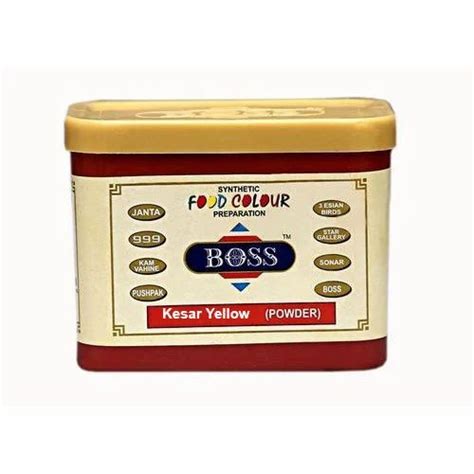 Boss Kesar Yellow Synthetic Food Colour Packaging Type Plastic Jar At