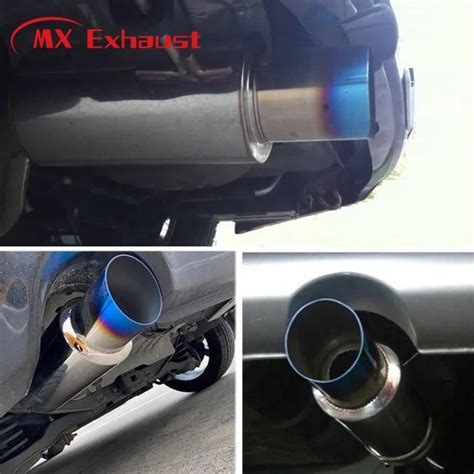 Performance 25 Inlet 4 Outlet Titanium Burnt Tip Stainless Steel N1 Car Exhaust Muffler