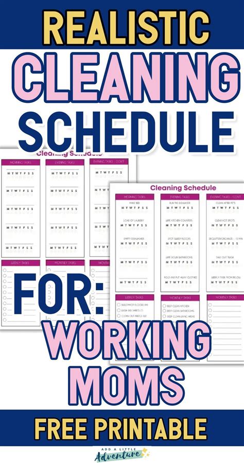 Simple Fast Cleaning Schedule For Working Moms With Free Printable