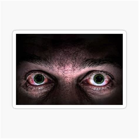 Scary Green Eyes Sticker By Kiki011 Redbubble