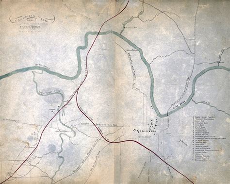1863 Map Of Columbia Tennessee And Vicinity Etsy Uk