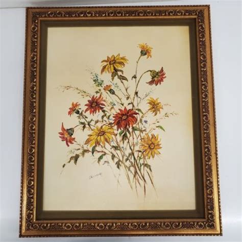 Wildflowers Framed Oil Painting On Canvas By J Evanoff Signed EBay