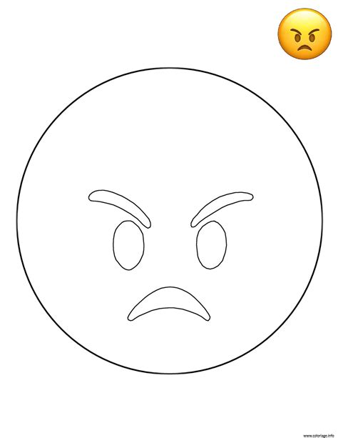 Coloriage Emoji Angry Smiley JeColorie