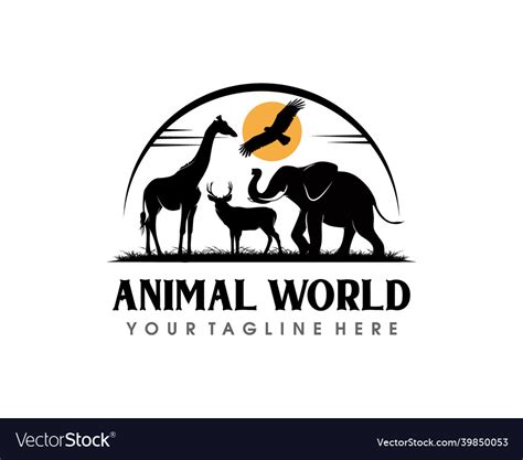 Animal conservation logo design wildlife safari Vector Image