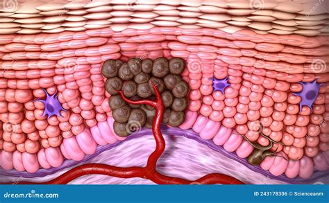 3 ª Ilustración Médica Del Cáncer De Piel Carcinoma De Células Escamosas Cáncer De Células