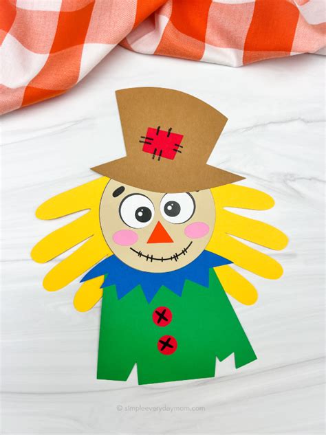 Scarecrow Handprint Craft For Kids [Free Template]