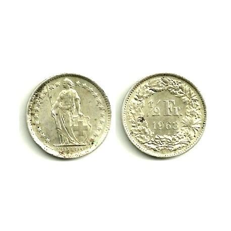 23 Suiza 1963 B ½ Franc MBC Plata Numismática Rovira