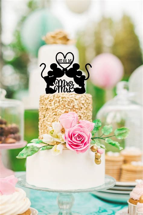 Mickey And Minnie Wedding Cake Topper By Thepinkowlgifts On Etsy