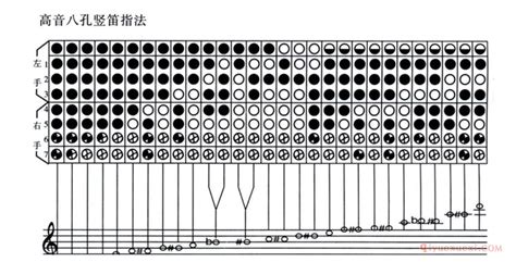 八孔竖笛的结构图解八孔竖笛指法示意图 竖笛学习网