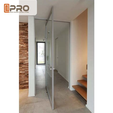 Internal Aluminum Pivot Sliding Door With Double Glazed Glass Wind Load Resistance Pivot