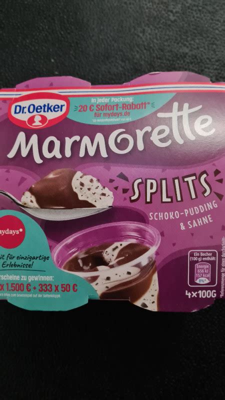 Dr Oetker Marmorette Schoko Mit Schoko Splits In Der Sahne Kalorien