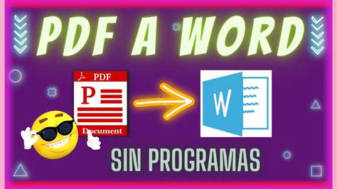 C Mo Convertir Archivos Pdf A Word Sin Programas F Cil Y R Pido Youtube