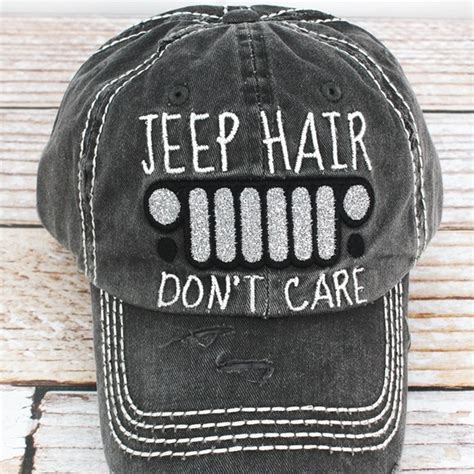 Accessories Nwt Distressed Grey Jeep Hair Dont Care Cap Poshmark