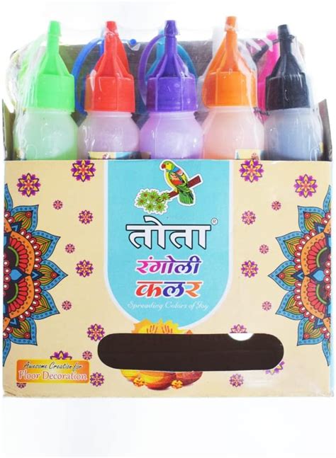 Tota Rangoli Colour Powder Bottles For Floor Rangoli Art Home Decor