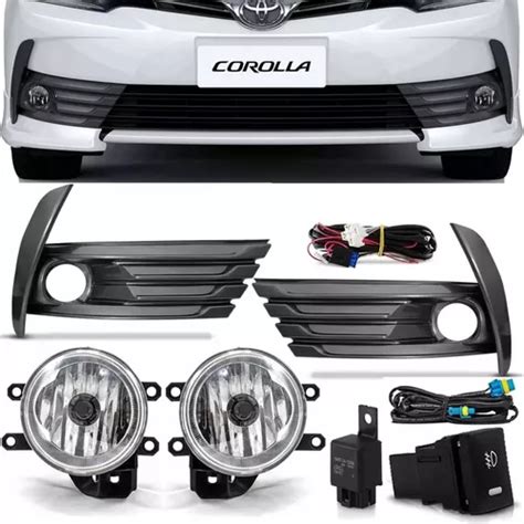 Kit Farol Milha Corolla 2017 18 Moldura Grafite Tiger Auto