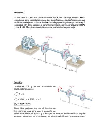 Problema 3 Torsión Resistencia de Materiales PDF