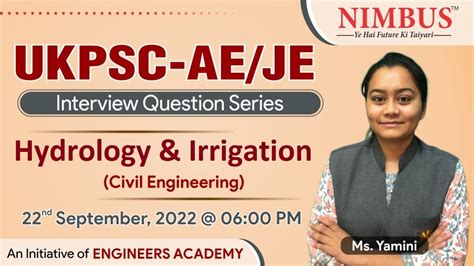 UKPSC AE JE Interview Question Series Hydrology Irrigation