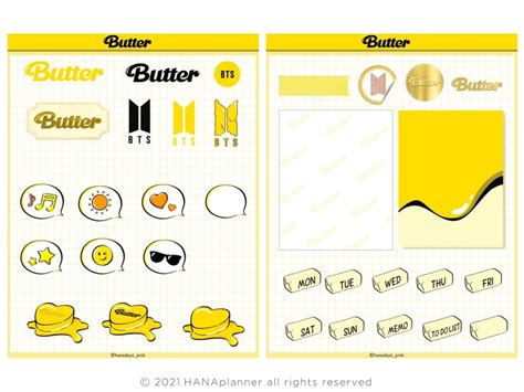 Bts Butter Inspired Stickers For Goodnotes Bts Digital Stickerbutter