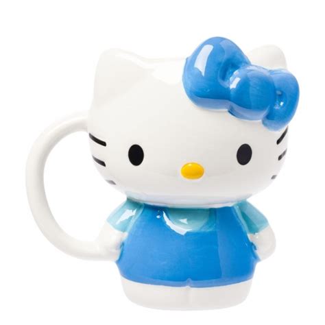 Hello Kitty Blue Outfit Ceramic 3d Sculpted Mug Looneystore