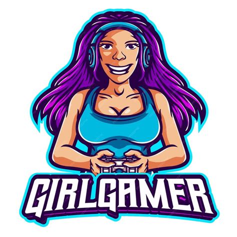 Premium Vector | Girl gamer logo