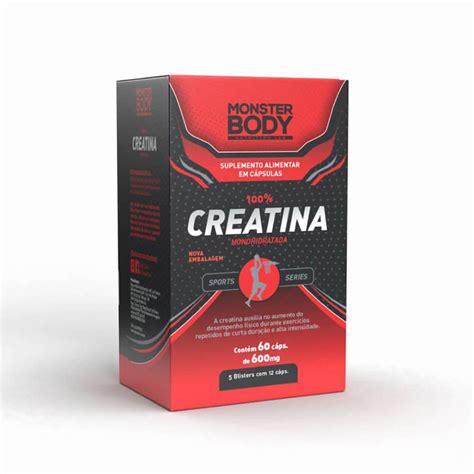 Creatina Monohidratada 600mg 60 Cápsulas em Blister