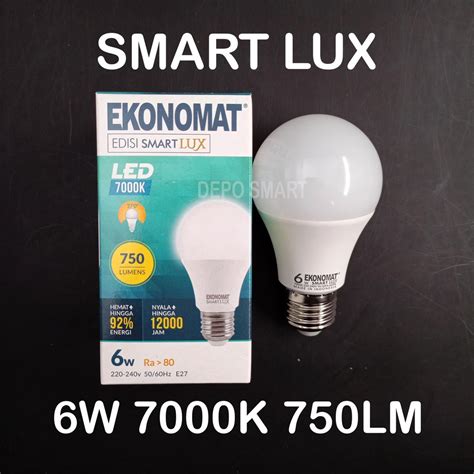 Jual Lampu LED Ekonomat SMART LUX 6W Putih 7000K 6 Watt 6 W Bohlam