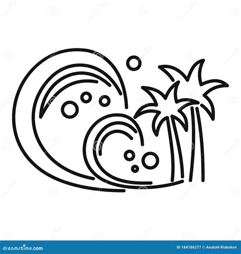 Tsunami Seismic Sea Wave Vector Isometric Diagram CartoonDealer