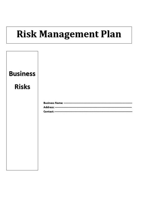 Risk Management Plan Template Free Word Templates