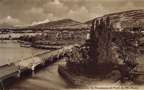 Photographes en Rhône Alpes Genève Ile Rousseau et Pont du Mt Blanc