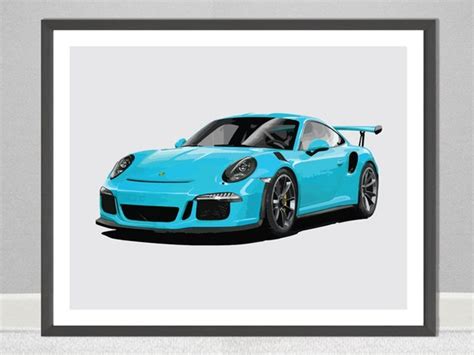 Porsche 911 GT3 RS Car Art Poster Stampa Etsy Italia