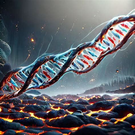 Conceptual Image Of Dna Structure With Molecules Illustrating Genetic