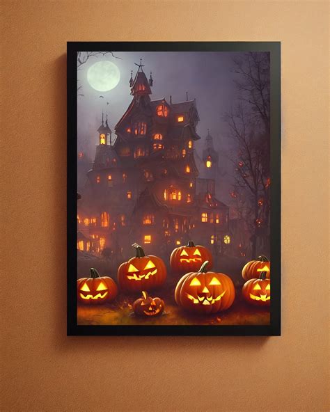 Halloween Town Printable Wall Art Halloween Town Art Print - Etsy