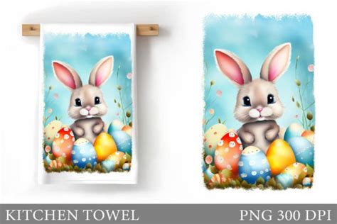 Easter Bunny Kitchen Towel Sublimation Graphic By Shishkovaiv