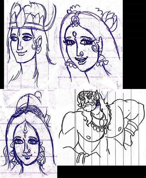 Ramayana Character portraits by Aericlee on DeviantArt