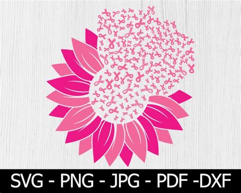 Breast Cancer Svg Sunflower Svg Breast Cancer Png Cancer Awareness